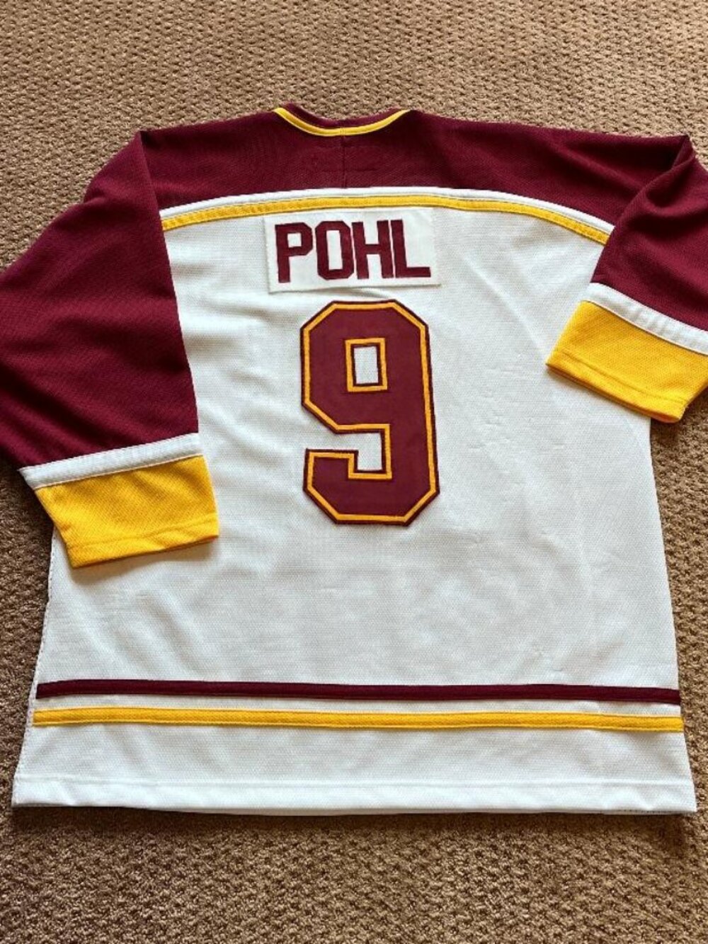 Vintage Minnesota MN Gophers Men's Hockey Jersey Sz L thick stitched Pohl 9 90s - Picture 3 of 5